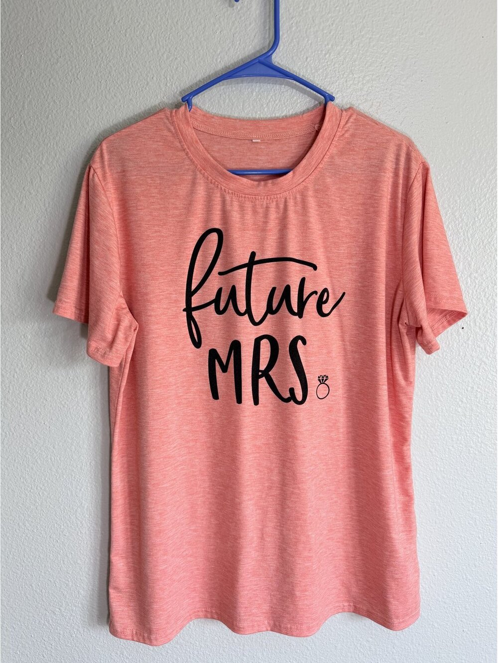 Future Mrs Graphic Tee Engagement Ring Print Coral Heather Size XL Bride